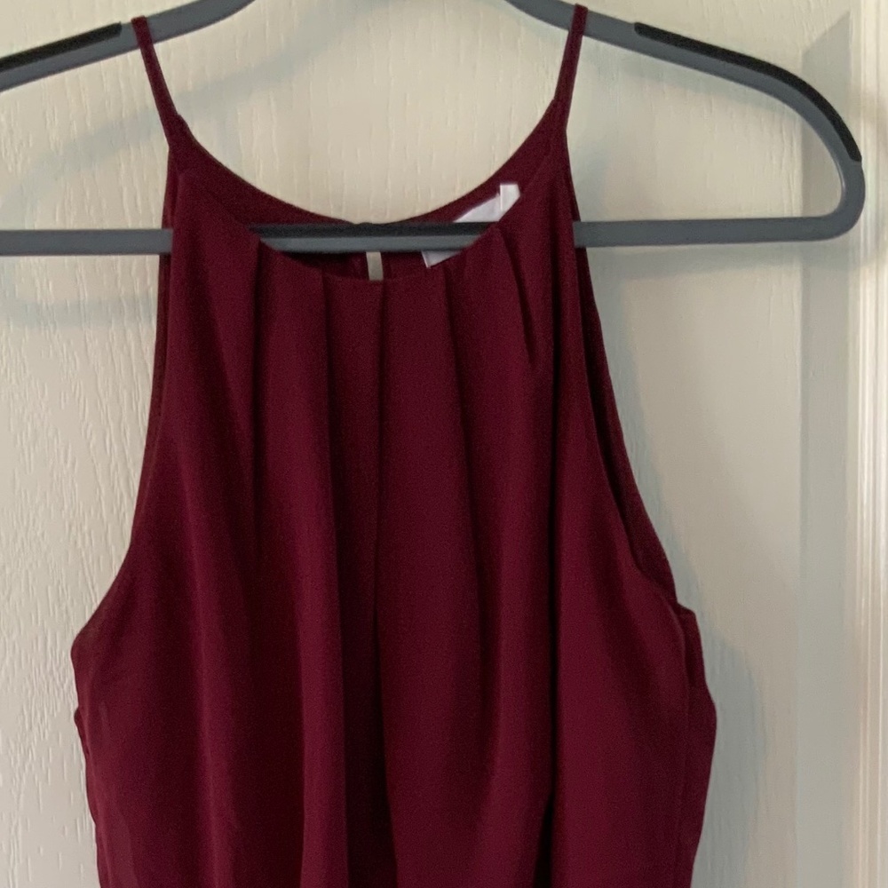 LUSH * Maroon/Burgundy * Sleeveless *Chiffon *Skater-Skirt * Mini-Dress * Size M